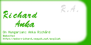 richard anka business card